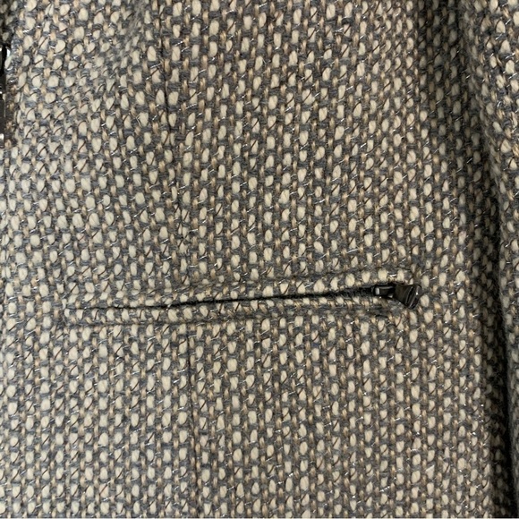 Talbots gray and cream tweed wool blend moto‎ jacket. Size 4 - Picture 7 of 11